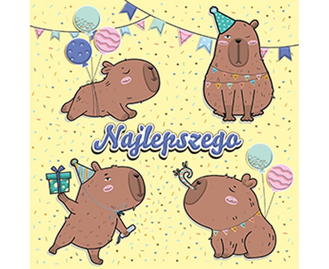 Capybara greeting card, 1 pc.